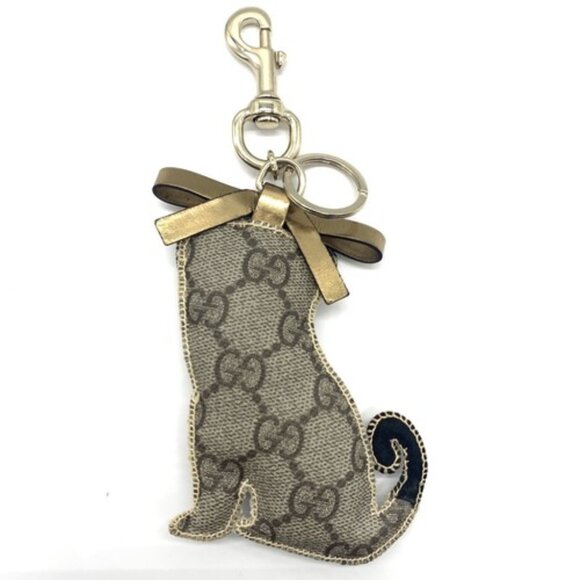 Authentic Gucci GG Plus Guccioli Oliver Dog Pug Keychain Charm - Picture 2 of 16